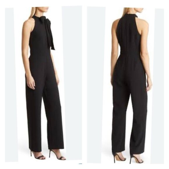 Vince Camuto Pants - Vince Camuto Womens Size 4 Bow Neck Sleeveless Jumpsuit In Black $148 Formal